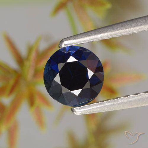 0.59ct Натуральный Темно-синий Сапфир, Круглый, Чистота VVS