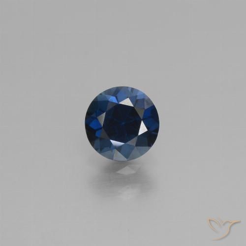 0.79ct Натуральный Сумеречный синий Сапфир, Круглый, Чистота VS