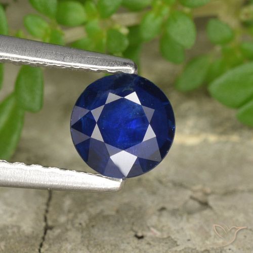 0.55ct Натуральный Темно-синий Сапфир, Круглый, Чистота VS