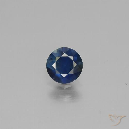 0.62ct Натуральный Темно-синий Сапфир, Круглый, Чистота VS