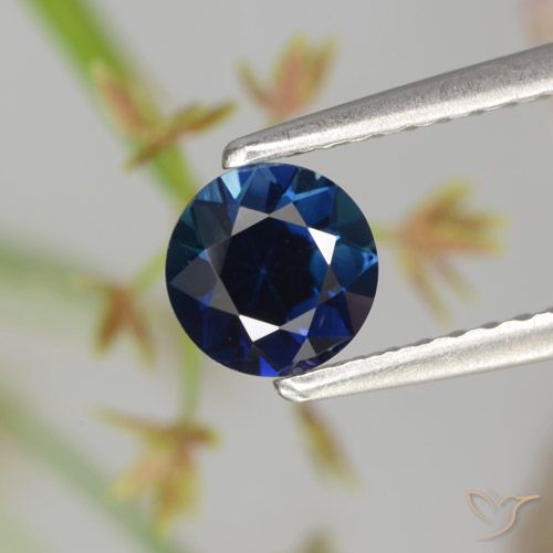 0.62ct Натуральный Темно-синий Сапфир, Круглый, VVS-VS