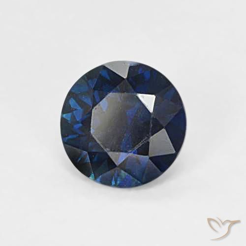 0.65ct Натуральный Темно-синий Сапфир, Круглый, VVS-VS