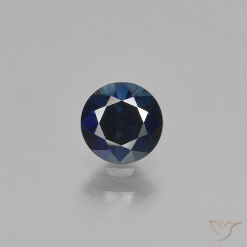 0.55ct Натуральный Сумеречный синий Сапфир, Круглый, VVS-VS