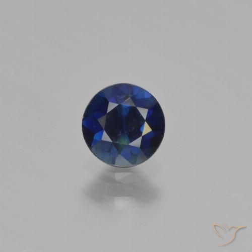 0.54ct Натуральный Темно-синий Сапфир, Круглый, VVS-VS