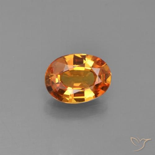 1.15ct Натуральный Темно-оранжевый Сапфир, Овал, Чистота VS