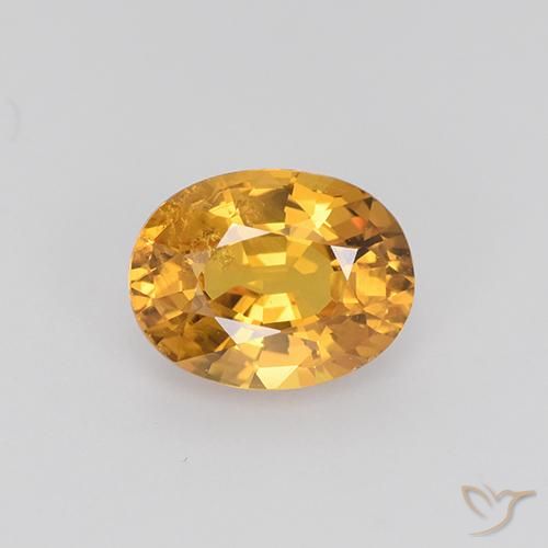 1.53ct Натуральный Темно-оранжево-золотой Сапфир, Овал, Чистота VS