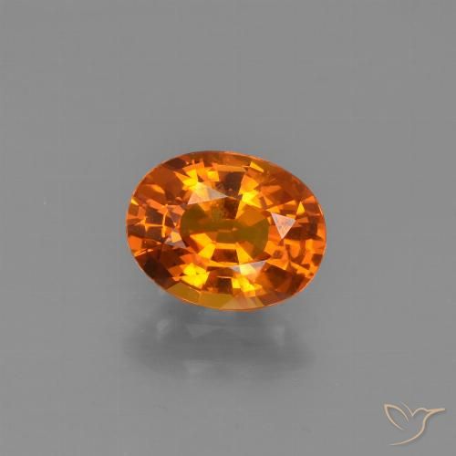 1.69ct Натуральный Средне-темно-оранжевый Сапфир, Овал, VS-SI