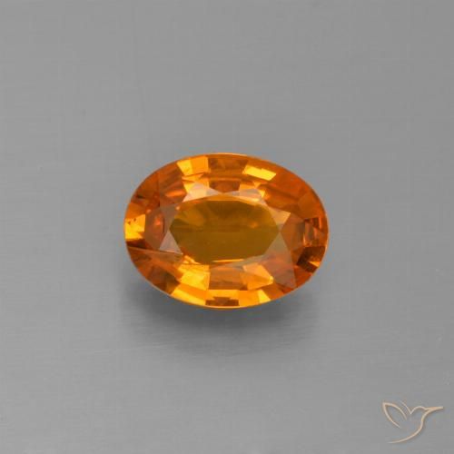 1.33ct Натуральный Ярко-оранжевый Сапфир, Овал, VS-SI