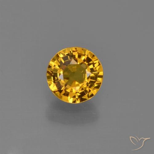 0.76ct Натуральный Абрикос Апельсин Сапфир, Круглый, Чистота VVS