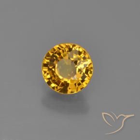 0.76 карата, натуральный Абрикос Апельсин Сапфир, Круглый, Чистота VVS