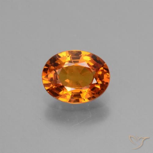 1.61ct Натуральный Темно-оранжевый Сапфир, Овал, Чистота VS
