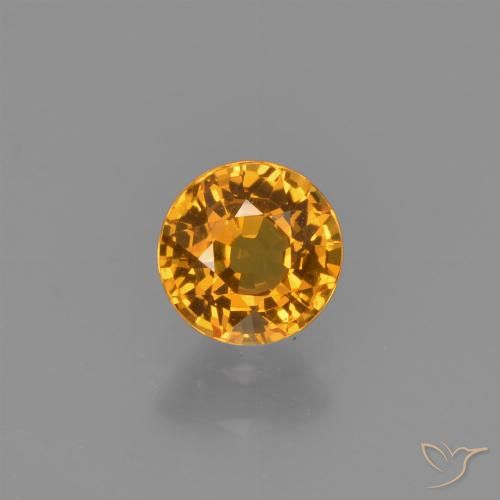 0.63ct Натуральный Абрикос Апельсин Сапфир, Круглый, VVS-VS