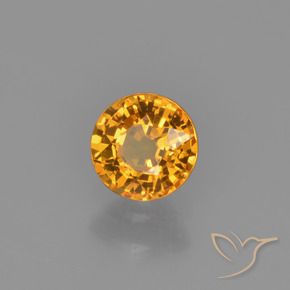 0.63 карата, натуральный Абрикос Апельсин Сапфир, Круглый, VVS-VS