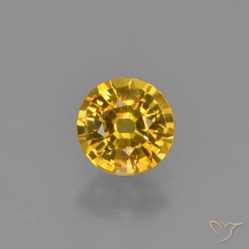 0.67ct Натуральный Золотой Сапфир, Круглый, VVS-VS