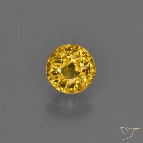 0.67ct Натуральный Золотой Сапфир, Круглый, Чистота VVS