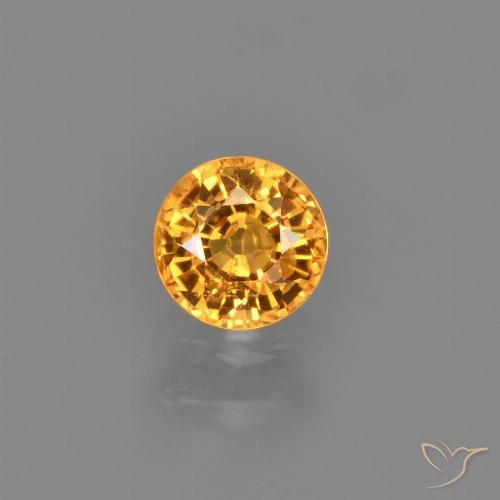 0.75ct Натуральный Золотой Сапфир, Круглый, Чистота VVS