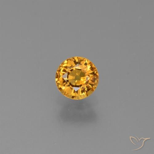 0.73ct Натуральный Золотой Сапфир, Круглый, VVS-VS