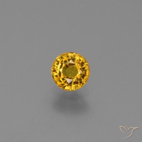 0.68ct Натуральный Средний золотой Сапфир, Круглый, VVS-VS