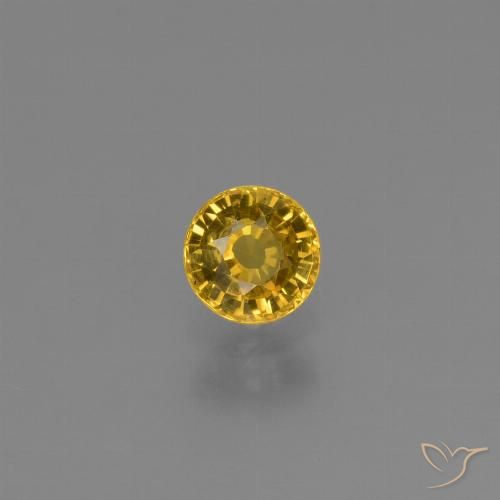 0.66ct Натуральный Золотой Сапфир, Круглый, VVS-VS