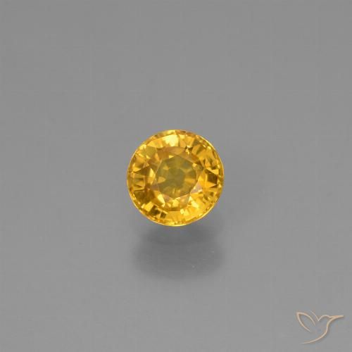 0.64ct Натуральный Золотой Сапфир, Круглый, VVS-VS