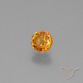 0.60 карата, натуральный Абрикос Апельсин Сапфир, Круглый, VVS-VS