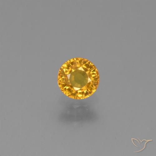 0.62ct Натуральный Темно-золотой Сапфир, Круглый, Чистота VVS