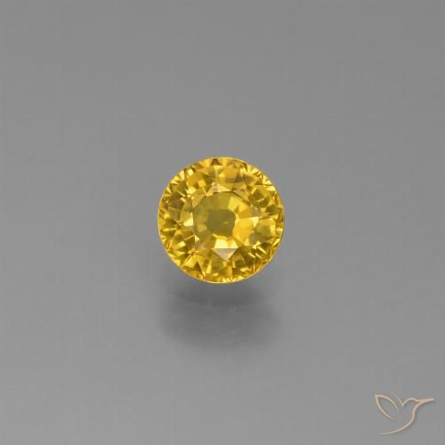 0.68ct Натуральный Золотой Сапфир, Круглый, VVS-VS