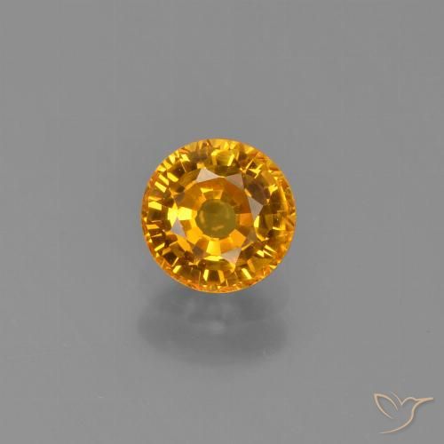 0.70ct Натуральный Золотой Сапфир, Круглый, VVS-VS