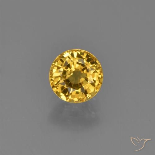 0.79ct Натуральный Золотой Сапфир, Круглый, VVS-VS
