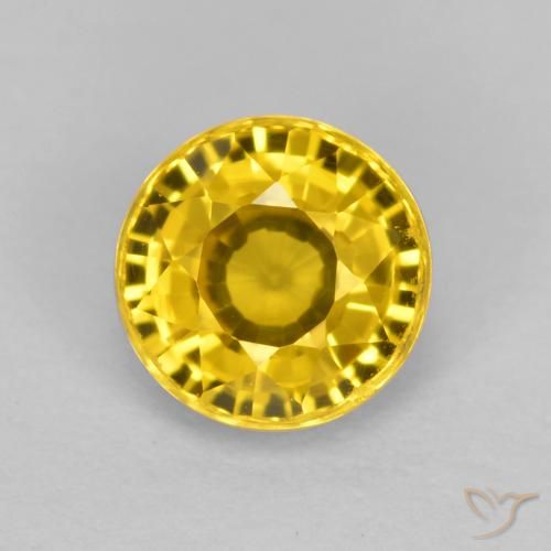 0.72ct Натуральный Золотой Сапфир, Круглый, VVS-VS