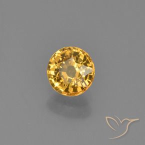 0.62 карата, натуральный Темно-золотой апельсин Сапфир, Круглый, VVS-VS