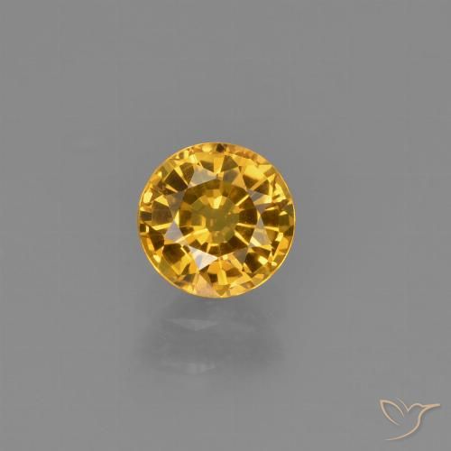 0.67ct Натуральный Темно-золотой Сапфир, Круглый, VVS-VS