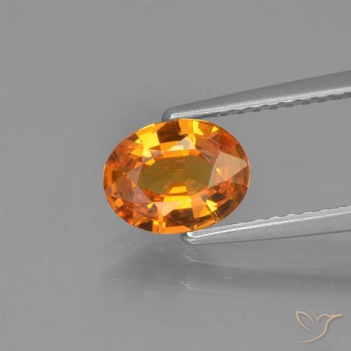 1.05ct Натуральный Темно-оранжевый Сапфир, Овал, VVS-VS