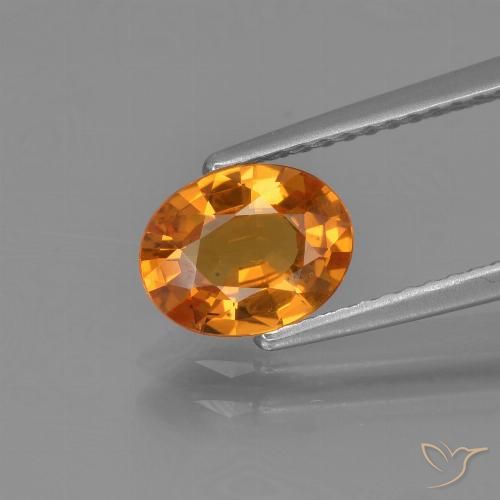 1.32ct Натуральный Темно-оранжевый Сапфир, Овал, VS-SI