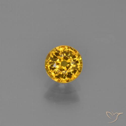 0.65ct Натуральный Золотой Сапфир, Круглый, VVS-VS