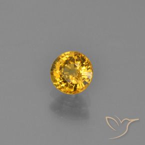 0.65 карата, натуральный Золотой Сапфир, Круглый, VVS-VS