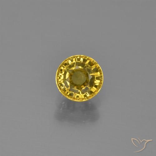 0.63ct Натуральный Желтоватое золото Сапфир, Круглый, VVS-VS