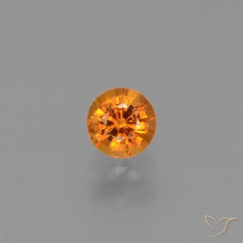 0.64ct Натуральный Абрикос Апельсин Сапфир, Круглый, VVS-VS