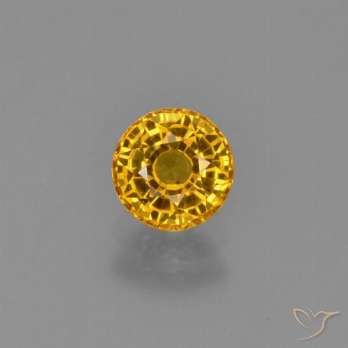 0.72ct Натуральный Темно-золотой Сапфир, Круглый, Чистота VVS