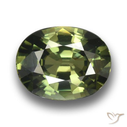 3.38ct Натуральный Средне-темно-зеленый Сапфир, Овал, VVS-VS