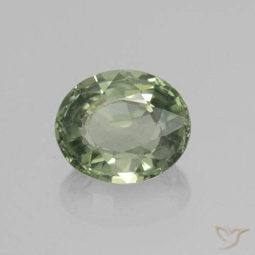 0.83ct Натуральный Medium Light Green Сапфир, Овал, VVS-VS