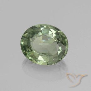 0.83 карата, натуральный Medium Light Green Сапфир, Овал, VVS-VS