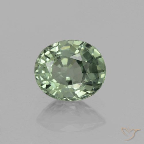 0.75ct Натуральный Medium Light Green Сапфир, Овал, VVS-VS
