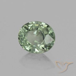 0.75 карата, натуральный Medium Light Green Сапфир, Овал, VVS-VS