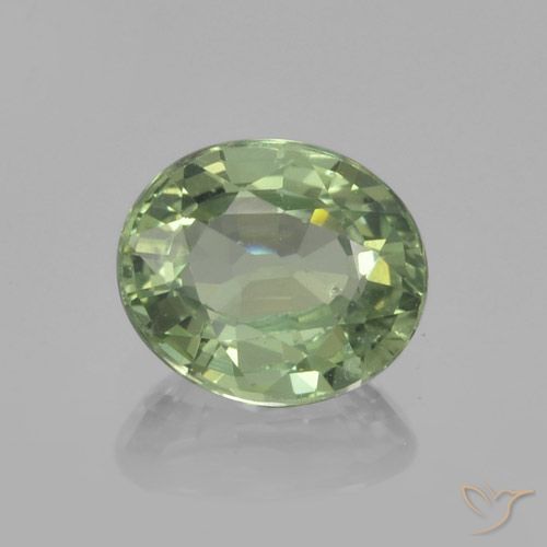 0.80ct Натуральный Светло-зеленый шалфей Сапфир, Овал, VVS-VS