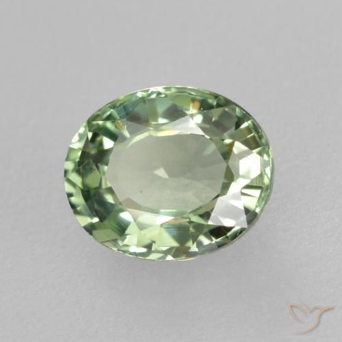 0.76 карата, натуральный Medium Light Green Сапфир, Овал, VVS-VS