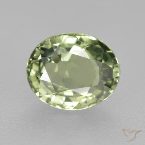 0.78ct Натуральный Светло-зеленый Сапфир, Овал, VVS-VS