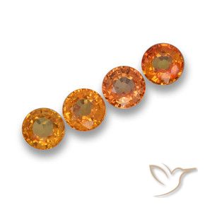 2.35 карата, натуральный Ярко-оранжевый Сапфир, Круглый, VVS-VS