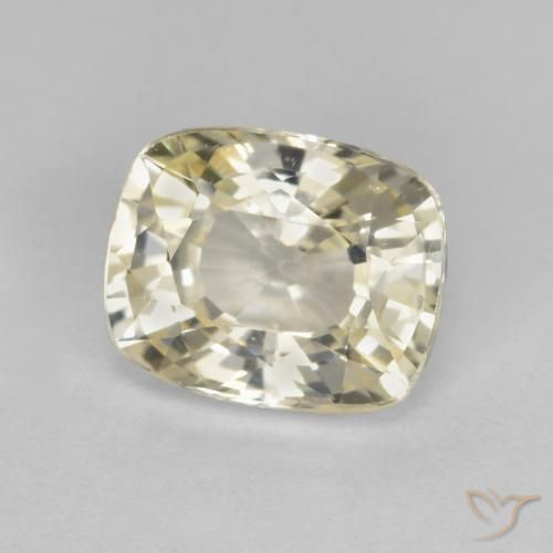 1.24ct Натуральный Светло-желтый Сапфир, Подушка, VVS-VS