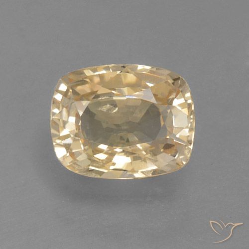 1.09ct Натуральный Кремовый Сапфир, Подушка, Чистота VS